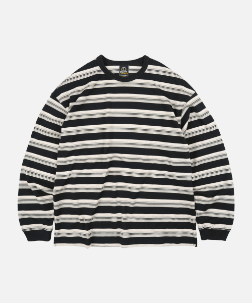 FRIZMWORKS(フリズムワークス)の「BLOCK STRIPE LONG SLEEVE TEE _ BLACK(Tシャツ/カットソー・メンズ・その他・SMALL/MEDIUM/LARGE/X-LARGE)」の1枚目の写真