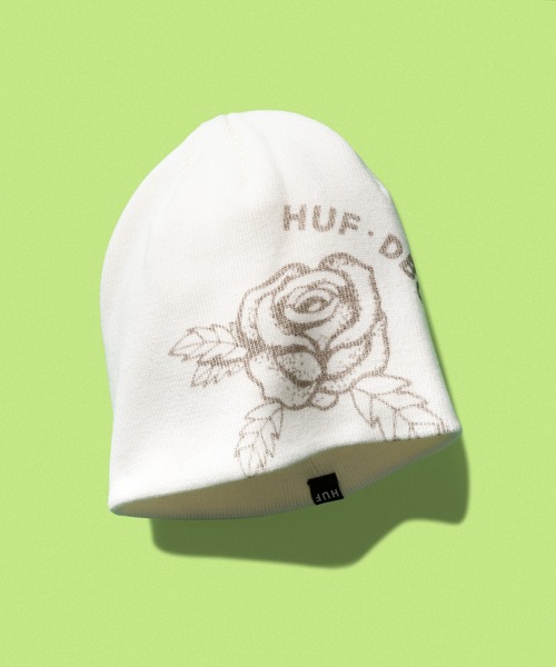 HUF(ハフ)の「ROSE BEANIE(ニットキャップ/ビーニー・メンズ・オフホワイト/ブラック・O/S)」の2枚目の写真