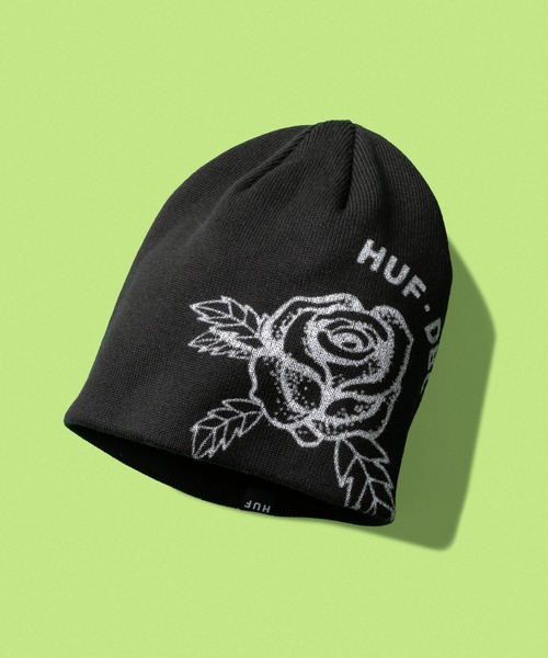 HUF(ハフ)の「ROSE BEANIE(ニットキャップ/ビーニー・メンズ・オフホワイト/ブラック・O/S)」の1枚目の写真