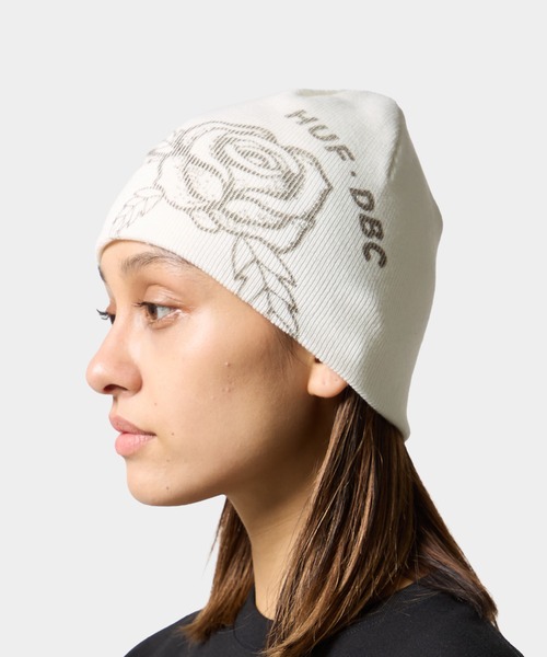 HUF(ハフ)の「ROSE BEANIE(ニットキャップ/ビーニー・メンズ・オフホワイト/ブラック・O/S)」の7枚目の写真