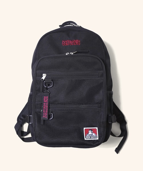 BEN DAVIS(ベンデイビス)の「WATER PROOF DAYPACK(防水素材)(バックパック/リュック・メンズ・ブラック×レッド/ブラック×グリーン/ブラック×ホワイト・FREE)」の3枚目の写真