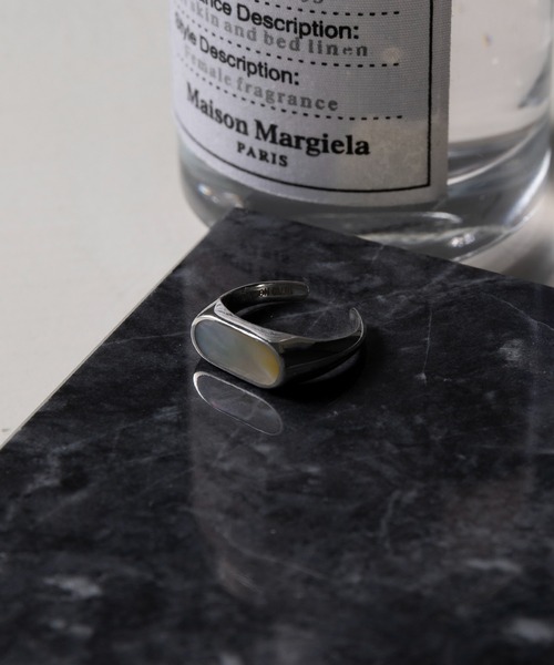MAISON CLUB(メゾンクラブ)の「【MAISON CLUB】Oval Stone Ring Silver925 KUN(リング・メンズ・ホワイト/ブラウン/グリーン/ターコイズブルー/ネイビー/ブラック・12)」の2枚目の写真