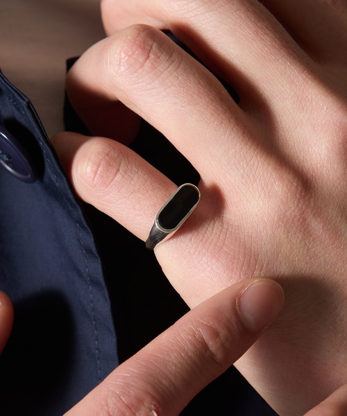 MAISON CLUB(メゾンクラブ)の「【MAISON CLUB】Oval Stone Ring Silver925 KUN(リング・メンズ・ホワイト/ブラウン/グリーン/ターコイズブルー/ネイビー/ブラック・12)」の8枚目の写真