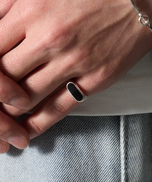 MAISON CLUB(メゾンクラブ)の「【MAISON CLUB】Oval Stone Ring Silver925 KUN(リング・メンズ・ホワイト/ブラウン/グリーン/ターコイズブルー/ネイビー/ブラック・12)」の9枚目の写真
