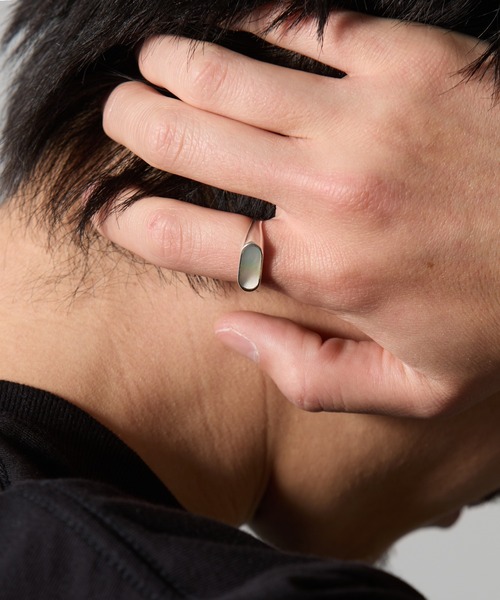 MAISON CLUB(メゾンクラブ)の「【MAISON CLUB】Oval Stone Ring Silver925 KUN(リング・メンズ・ホワイト/ブラウン/グリーン/ターコイズブルー/ネイビー/ブラック・12)」の15枚目の写真