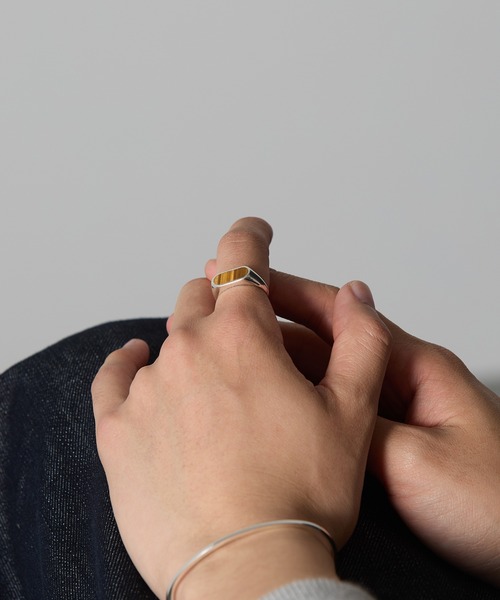 MAISON CLUB(メゾンクラブ)の「【MAISON CLUB】Oval Stone Ring Silver925 KUN(リング・メンズ・ホワイト/ブラウン/グリーン/ターコイズブルー/ネイビー/ブラック・12)」の21枚目の写真