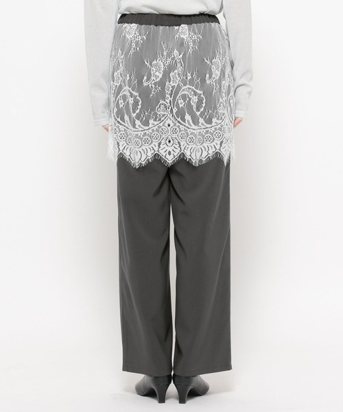 LEPSIM(レプシィム)の「《オフィスライン》レースレイヤードパンツ 637923(その他パンツ・レディース・ベージュ/チャコールグレー・FREE)」の17枚目の写真