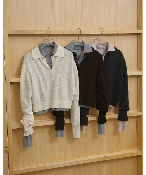 TODAYFUL（トゥデイフル）の「Layered Polo Knit 12610508（ニット/セーター・レディース・ブラウン/グレー/オフホワイト・FREE）」の4枚目の写真