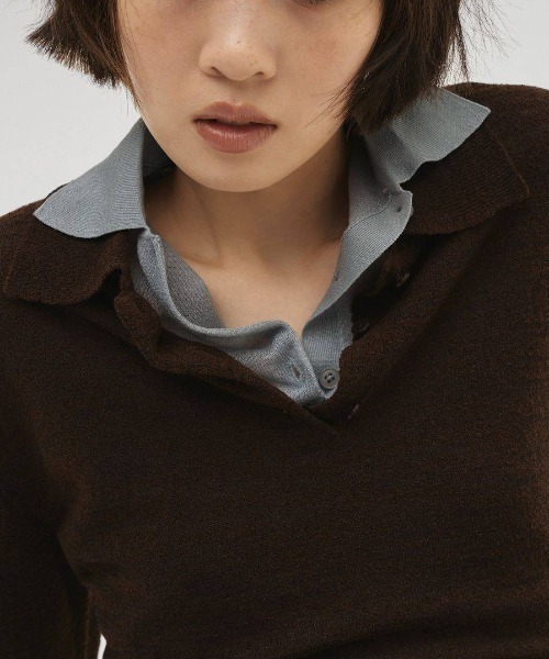 TODAYFUL（トゥデイフル）の「Layered Polo Knit 12610508（ニット/セーター・レディース・ブラウン/グレー/オフホワイト・FREE）」の5枚目の写真