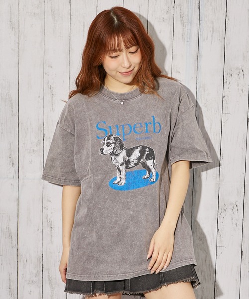 GORGE(ゴージ)の「《ピグメント・ドッグ》Tシャツ/カジュアル×ストリート/春夏/全3色(Tシャツ/カットソー・レディース・スミクロ/ピンク/グレー・F)」の7枚目の写真