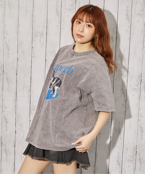 GORGE(ゴージ)の「《ピグメント・ドッグ》Tシャツ/カジュアル×ストリート/春夏/全3色(Tシャツ/カットソー・レディース・スミクロ/ピンク/グレー・F)」の8枚目の写真