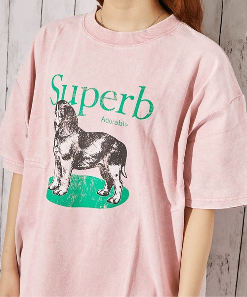 GORGE(ゴージ)の「《ピグメント・ドッグ》Tシャツ/カジュアル×ストリート/春夏/全3色(Tシャツ/カットソー・レディース・スミクロ/ピンク/グレー・F)」の13枚目の写真
