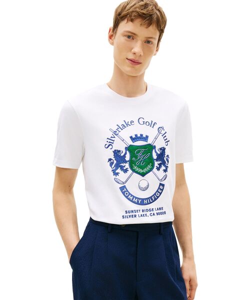 TOMMY HILFIGER(トミーヒルフィガー)の「カントリークラブインターロックTシャツ(Tシャツ/カットソー・メンズ・マルチ/ホワイト・MEDIUM/X-LARGE/LARGE/SMALL)」の1枚目の写真