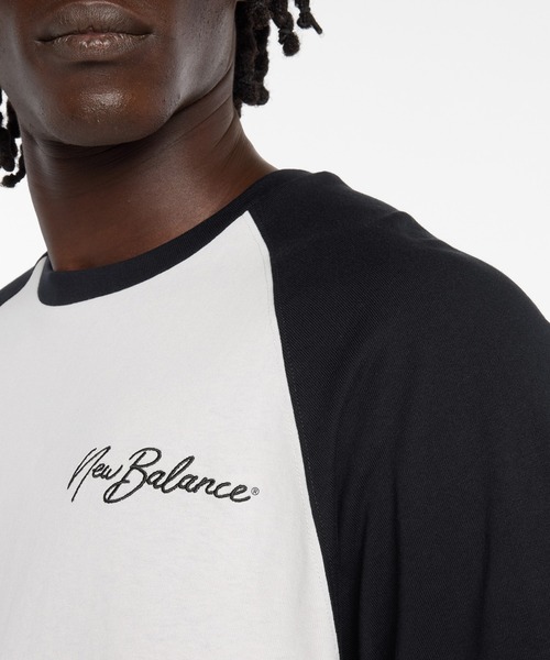NEW BALANCE(ニューバランス)の「ラグランTシャツ(Tシャツ/カットソー・メンズ・ホワイト×イエロー/ホワイト×ブルー/ホワイト×ブラック・XX-LARGE/X-LARGE/LARGE/MEDIUM/SMALL)」の13枚目の写真