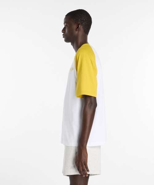 NEW BALANCE(ニューバランス)の「ラグランTシャツ(Tシャツ/カットソー・メンズ・ホワイト×イエロー/ホワイト×ブルー/ホワイト×ブラック・XX-LARGE/X-LARGE/LARGE/MEDIUM/SMALL)」の11枚目の写真
