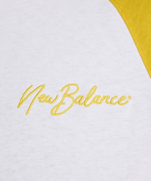 NEW BALANCE(ニューバランス)の「ラグランTシャツ(Tシャツ/カットソー・メンズ・ホワイト×イエロー/ホワイト×ブルー/ホワイト×ブラック・XX-LARGE/X-LARGE/LARGE/MEDIUM/SMALL)」の7枚目の写真