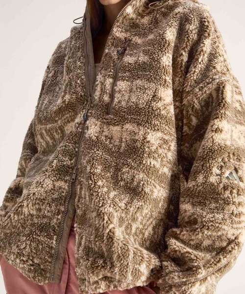 adidas by Stella McCartney(アディダスバイステラマッカートニー)の「adidas by Stella McCartney フルジップ プリント ウィンター フリース / アディダス adidas(パーカー・レディース・ブラウン・XX-LARGE/LARGE/SMALL/MEDIUM)」の8枚目の写真