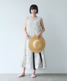 yuni | Cotton/Nylon sheer floral刺繍　ワンピース(ワンピース)
