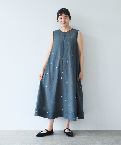 yuni（ユニ　）の「Cotton/Nylon sheer floral刺繍　ワンピース（ワンピース・レディース・ベージュ/グレー・FREE）」の16枚目の写真