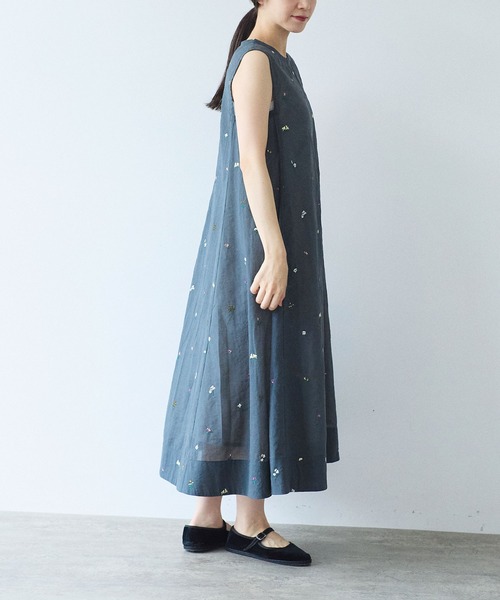yuni（ユニ　）の「Cotton/Nylon sheer floral刺繍　ワンピース（ワンピース・レディース・ベージュ/グレー・FREE）」の18枚目の写真