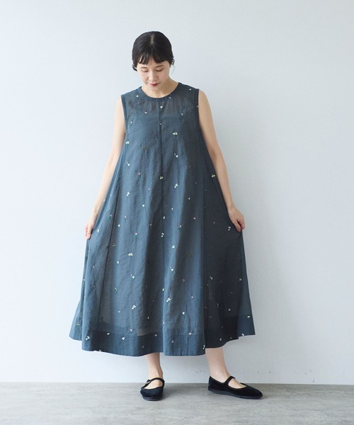 yuni（ユニ　）の「Cotton/Nylon sheer floral刺繍　ワンピース（ワンピース・レディース・ベージュ/グレー・FREE）」の19枚目の写真