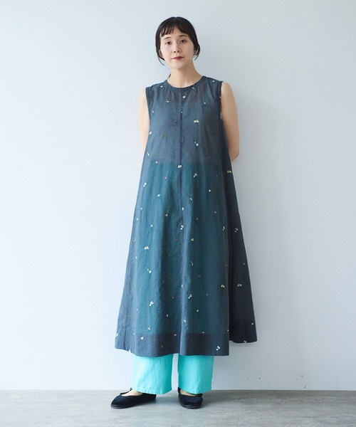 yuni（ユニ　）の「Cotton/Nylon sheer floral刺繍　ワンピース（ワンピース・レディース・ベージュ/グレー・FREE）」の20枚目の写真