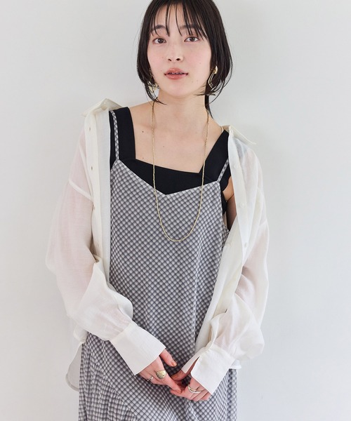 VIS（ビス）の「シアーチェックキャミワンピース（ワンピース・レディース・ベージュ系その他/ブラック系その他・FREE）」の18枚目の写真