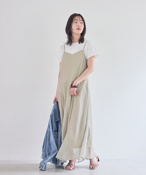 VIS（ビス）の「シアーチェックキャミワンピース（ワンピース・レディース・ベージュ系その他/ブラック系その他・FREE）」の20枚目の写真