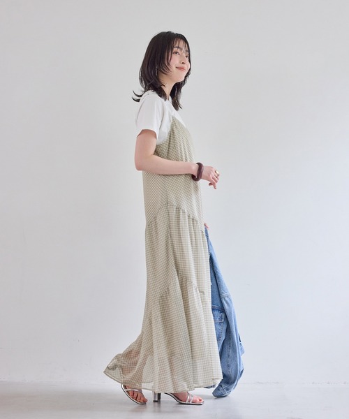 VIS（ビス）の「シアーチェックキャミワンピース（ワンピース・レディース・ベージュ系その他/ブラック系その他・FREE）」の22枚目の写真