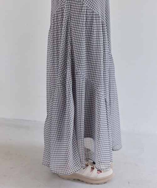 VIS（ビス）の「シアーチェックキャミワンピース（ワンピース・レディース・ベージュ系その他/ブラック系その他・FREE）」の11枚目の写真