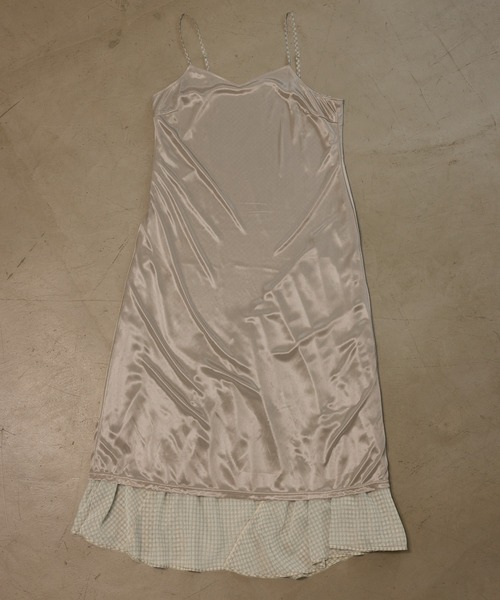 VIS（ビス）の「シアーチェックキャミワンピース（ワンピース・レディース・ベージュ系その他/ブラック系その他・FREE）」の3枚目の写真