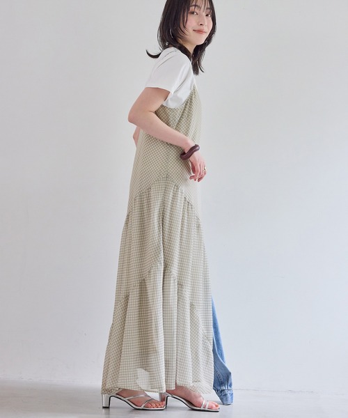 VIS（ビス）の「シアーチェックキャミワンピース（ワンピース・レディース・ベージュ系その他/ブラック系その他・FREE）」の21枚目の写真