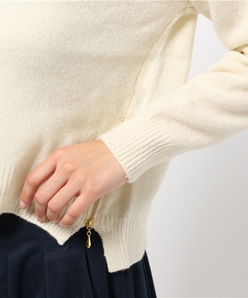 LIMITLESS LUXURY（リミットレスラグジュアリー）の「ZIPニットプルオーバー◆（ニット/セーター・レディース・イエロー/ホワイト/グレー・FREE）」の9枚目の写真