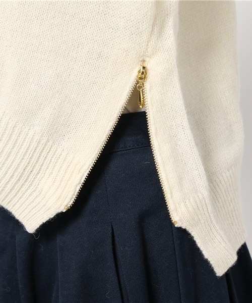 LIMITLESS LUXURY（リミットレスラグジュアリー）の「ZIPニットプルオーバー◆（ニット/セーター・レディース・イエロー/ホワイト/グレー・FREE）」の10枚目の写真