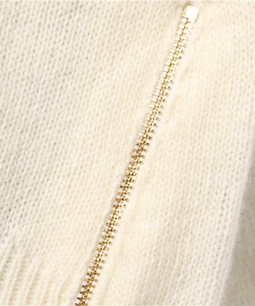 LIMITLESS LUXURY（リミットレスラグジュアリー）の「ZIPニットプルオーバー◆（ニット/セーター・レディース・イエロー/ホワイト/グレー・FREE）」の11枚目の写真