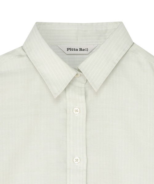 TOKYO SHIRTS（トウキョウシャツ）の「【Pitta Re:)】ふわっとガーゼシャツ レギュラーシルエット 七分袖 綿100% レディース カジュアルシャツ（シャツ/ブラウス・レディース・グリーン・S/M）」の3枚目の写真