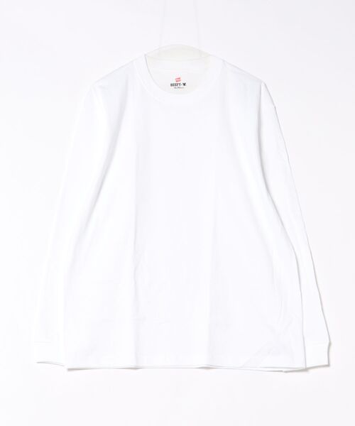 HANES(ヘインズ)の「HANES/ヘインズ HM4-D001 ロンT HM4-D001(Tシャツ/カットソー・メンズ・ホワイト/ブラック・M/XL/L)」の1枚目の写真