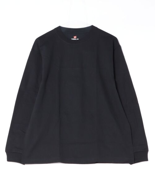 HANES(ヘインズ)の「HANES/ヘインズ HM4-D001 ロンT HM4-D001(Tシャツ/カットソー・メンズ・ホワイト/ブラック・M/XL/L)」の2枚目の写真