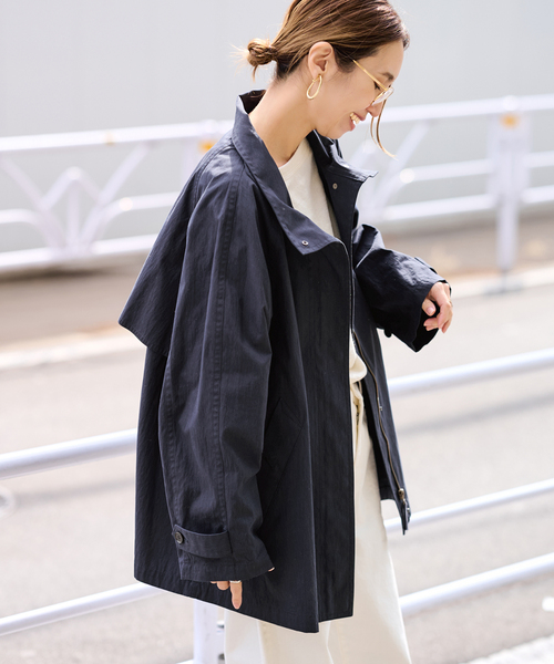 FRAMeWORK(フレームワーク)の「≪追加≫撥水テントラインコート 2(その他アウター・レディース・ネイビー/キャメル・36/38)」の2枚目の写真