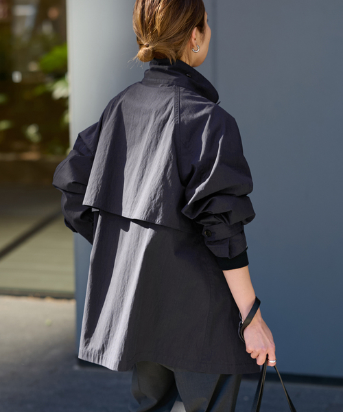 FRAMeWORK(フレームワーク)の「≪追加≫撥水テントラインコート 2(その他アウター・レディース・ネイビー/キャメル・36/38)」の5枚目の写真