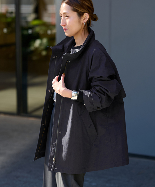 FRAMeWORK(フレームワーク)の「≪追加≫撥水テントラインコート 2(その他アウター・レディース・ネイビー/キャメル・36/38)」の7枚目の写真