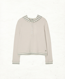 DANDEL（ダンデル）の「DD stripe layered hooded long sleeve (DUST CREAM)（パーカー）」