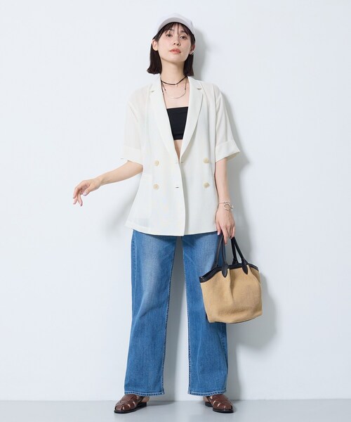 INDIVI（インディヴィ）の「【着る日傘／UVケア】ミニマルキャップ（キャップ・レディース・ブラック/ライトグレー系5・00）」の4枚目の写真