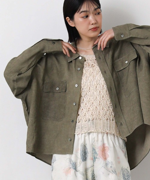 Gready Brilliant(グレディブリリアン)の「顔料染めショートシャツ(シャツ/ブラウス・レディース・キャメル/カーキ・38)」の11枚目の写真