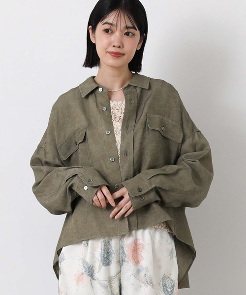 Gready Brilliant(グレディブリリアン)の「顔料染めショートシャツ(シャツ/ブラウス・レディース・キャメル/カーキ・38)」の7枚目の写真