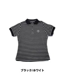 DOCUS（ドゥーカス）の「DOCUS（ドゥーカス） レディース ボーダー 半袖ポロシャツ バックサークルロゴプリント ゴルフウェア（ゴルフグッズ）」