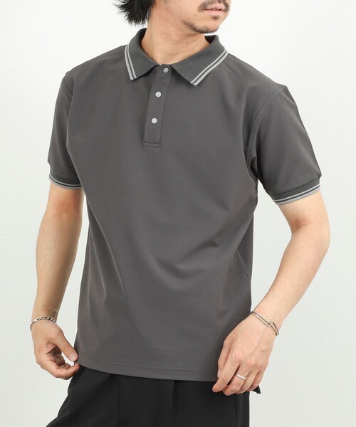NOLLEY’S（ノーリーズ）の「【TAION/タイオン】NON DOWN BASIC JERSEY HARF SLEEVE POLO 26SS（ポロシャツ・メンズ・ダークカーキ/ダークネイビー/ブラック/オフホワイト/チャコールグレー・S/M/L/XL）」の3枚目の写真