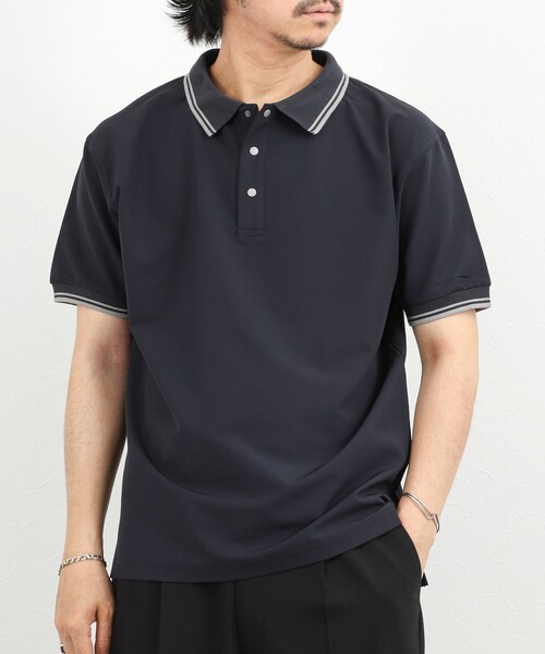NOLLEY’S（ノーリーズ）の「【TAION/タイオン】NON DOWN BASIC JERSEY HARF SLEEVE POLO 26SS（ポロシャツ・メンズ・ダークカーキ/ダークネイビー/ブラック/オフホワイト/チャコールグレー・S/M/L/XL）」の5枚目の写真