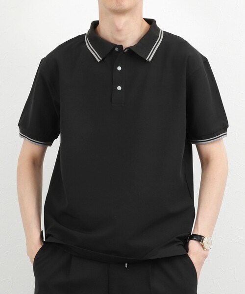 NOLLEY’S（ノーリーズ）の「【TAION/タイオン】NON DOWN BASIC JERSEY HARF SLEEVE POLO 26SS（ポロシャツ・メンズ・ダークカーキ/ダークネイビー/ブラック/オフホワイト/チャコールグレー・S/M/L/XL）」の2枚目の写真