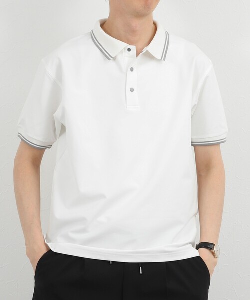 NOLLEY’S（ノーリーズ）の「【TAION/タイオン】NON DOWN BASIC JERSEY HARF SLEEVE POLO 26SS（ポロシャツ・メンズ・ダークカーキ/ダークネイビー/ブラック/オフホワイト/チャコールグレー・S/M/L/XL）」の6枚目の写真